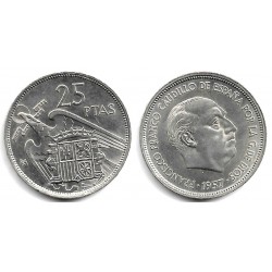 Estado Español. 1957*(BA). 25 Pesetas (SC)