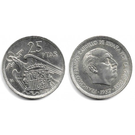 Estado Español. 1957*(BA). 25 Pesetas (SC)