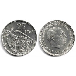 Estado Español. 1957*(BA). 25 Pesetas (EBC) Leves Manchas