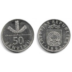 (13) Letonia. 1992. 50 Santimu (MBC)