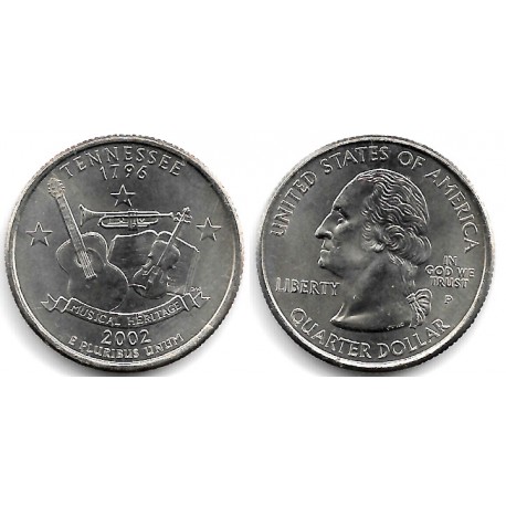 (331) Estados Unidos de América. 2002(P). Quarter Dollar (SC) Tennesse