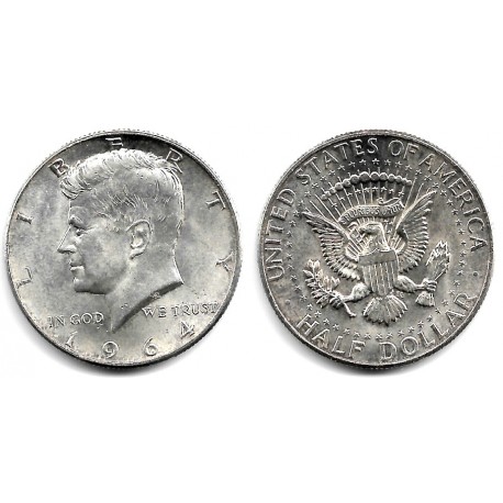 (202) Estados Unidos de América. 1964. Half Penny (EBC+) (Plata)