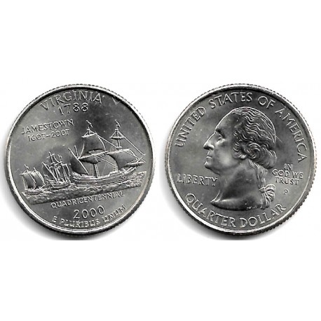 (309) Estados Unidos de América. 2000(P). Quarter Dollar (SC) Virginia