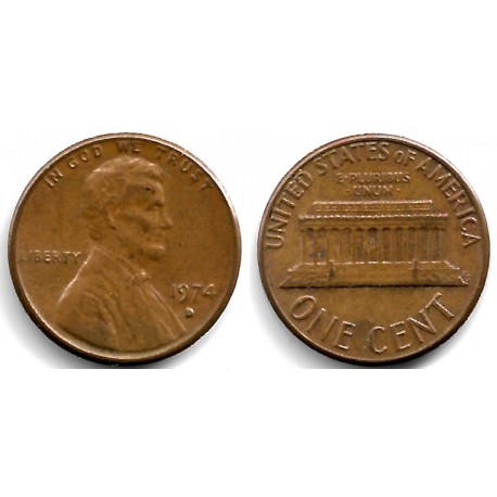 (201) Estados Unidos de América. 1974(D). 1 Cent (MBC-)