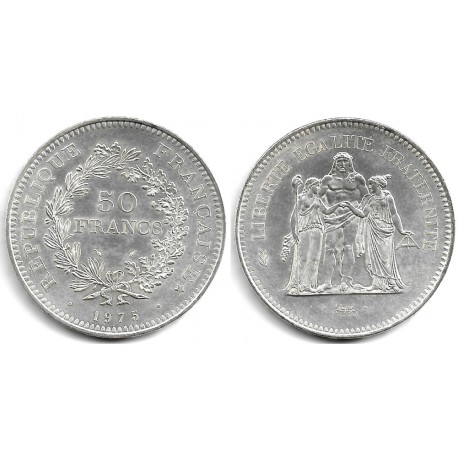 (941.1) Francia. 1975. 50 Francs (EBC+) (Plata)