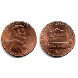 (968) Estados Unidos de América. 2016(D). 1 Cent (SC-)