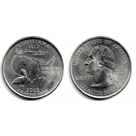 (333) Estados Unidos de América. 2002(P). Quarter Dollar (EBC+) Louisiana
