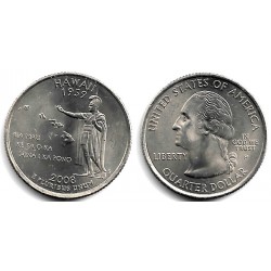 (425) Estados Unidos de América. 2008(P). Quarter Dollar (SC) Hawaii