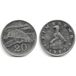 (4) Zimbabue. 1997. 20 Cents (EBC)