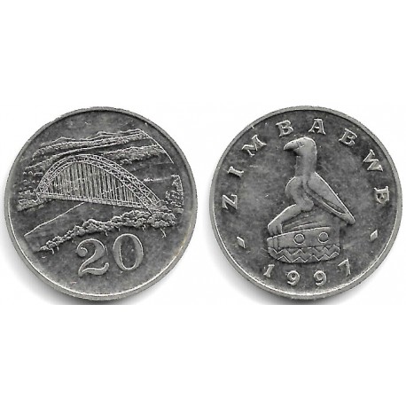 (4) Zimbabue. 1997. 20 Cents (EBC)