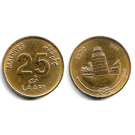 (71) Maldivas. 1990. 25 Laari (EBC)