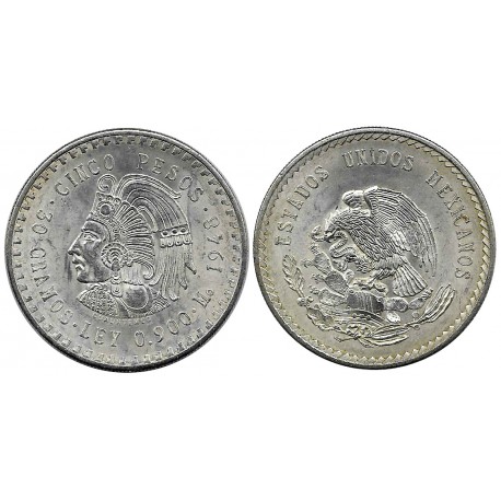 (465) Estados Unidos Mexicanos. 1948. 5 Pesos (EBC+) (Plata)