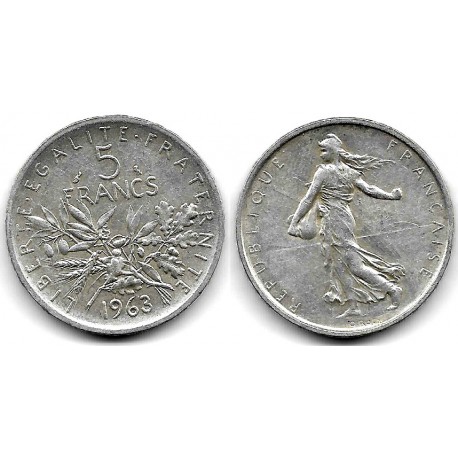(926) Francia. 1963. 5 Francs (EBC) (Plata)