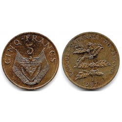 (13) Ruanda. 1987. 5 Francs (MBC+) Manchas