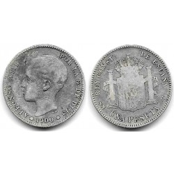 Alfonso XIII. 1900*(-----). 1 Peseta (BC) (Plata) Ceca de Madrid SM-V