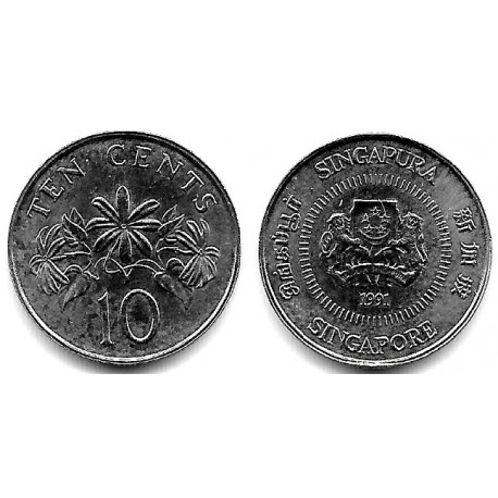 (51) Singapur. 1991. 10 Cents (SC)