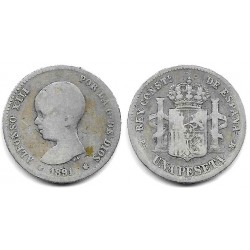 Alfonso XIII. 1891*(-----). 1 Peseta (RC+) (Plata) Ceca de Madrid PG-M