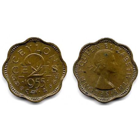 (124) Ceilán. 1955. 2 Cents (MBC)