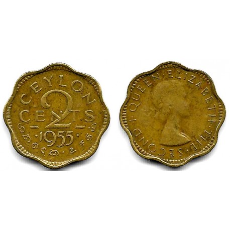 (124) Ceilán. 1955. 2 Cents (MBC)
