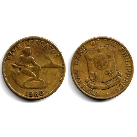 (187) Filipinas. 1960. 5 Centavos (BC+)
