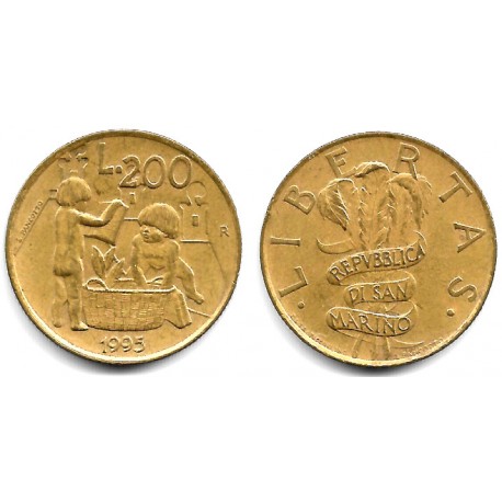 (329) San Marino. 1995. 200 Lira (MBC)