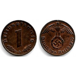 (89) Alemania (III Reich). 1939(A). 1 Reichspfennig (EBC)