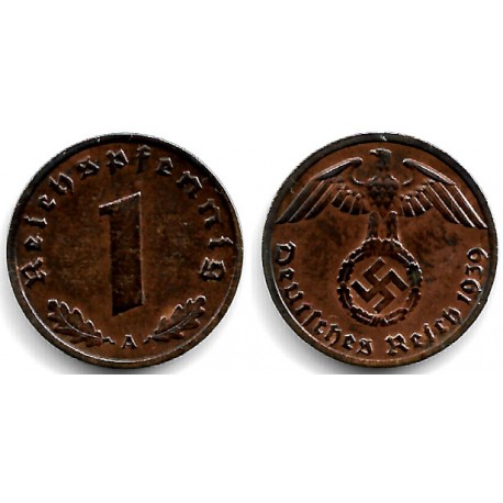 (89) Alemania (III Reich). 1939(A). 1 Reichspfennig (EBC)