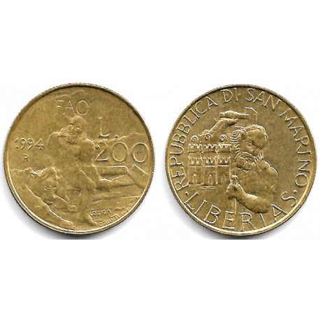 (313) San Marino. 1994. 200 Lira (MBC)
