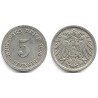 (11) Imperio Alemán. 1908(A). 5 Pfennig (MBC+)