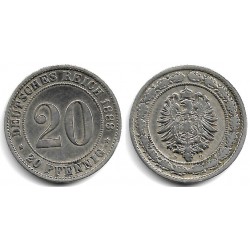 (9.1) Imperio Alemán. 1888(D). 20 Pfennig (EBC)