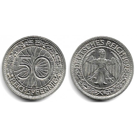 (49) Imperio Alemán (Weimar). 1928(A). 50 Reichspfennig (SC)
