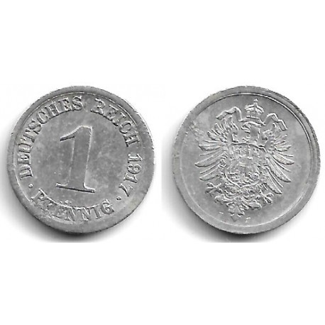 (24) Imperio Alemán. 1917(J). 1 Pfennig (MBC+)