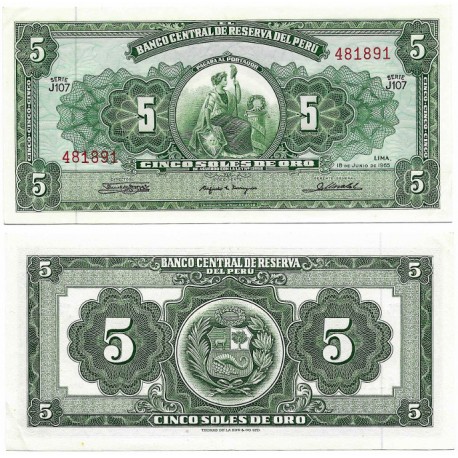 (83a) Perú. 1965. 5 Soles de Oro (EBC)