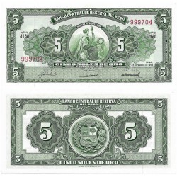(83a) Perú. 1968. 5 Soles de Oro (SC)
