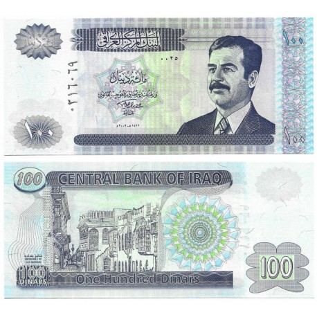 (87) Iraq. 2002. 100 Dinars (SC)