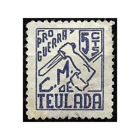 Viñeta. C.M. de Teulada. Pro Guerra. 5 Céntimos (Usado)