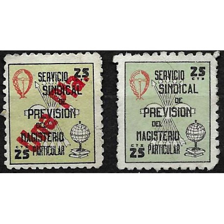 Servicio Sindical de Previsión del Magisterio. 1 Peseta y 25 Céntimos (Usados)