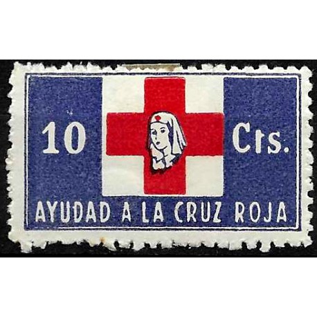 Viñeta. Ayudad a la Cruz Roja. 10 Céntimos (Nuevo, con señal de fijasellos