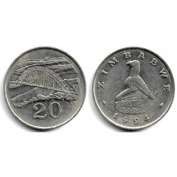 (4) Zimbabue. 1994. 20 Cents (MBC)