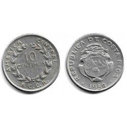 (185.1a) Costa Rica. 1958. 10 Céntimos (MBC)