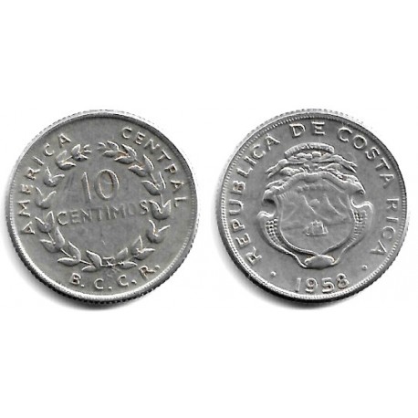 (185.1a) Costa Rica. 1958. 10 Céntimos (MBC)