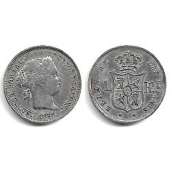 Isabel II. 1858. 1 Real (MBC+) (Plata) Ceca de Sevilla