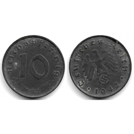(101) Alemania (III Reich). 1942(G). 10 Reichspfennig (MBC+)