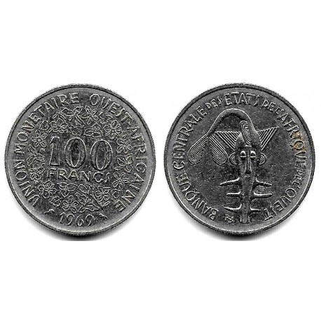 (4) Estados África Oeste. 1969. 100 Francs (MBC+)