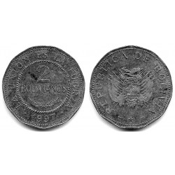 (206.2) Bolivia. 1997. 2 Bolivianos (MBC)