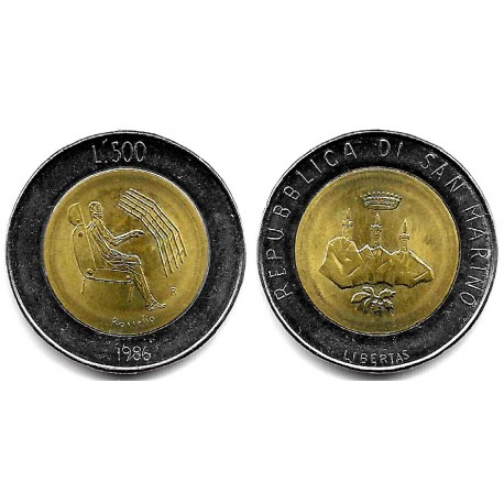 (195) San Marino. 1986. 500 Lira (EBC+)