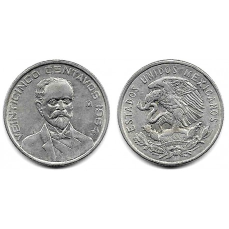 (444) Estados Unidos Mexicanos. 1964. 25 Centavos (EBC+)
