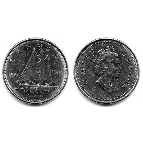 (206) Canadá. 1992. 10 Cents (MBC+)