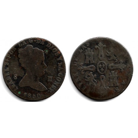 Isabel II. 1850. 8 Maravedí (RC) Ceca de Jubia