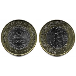 (21) Islas Comores. 2013. 250 Francs (SC)